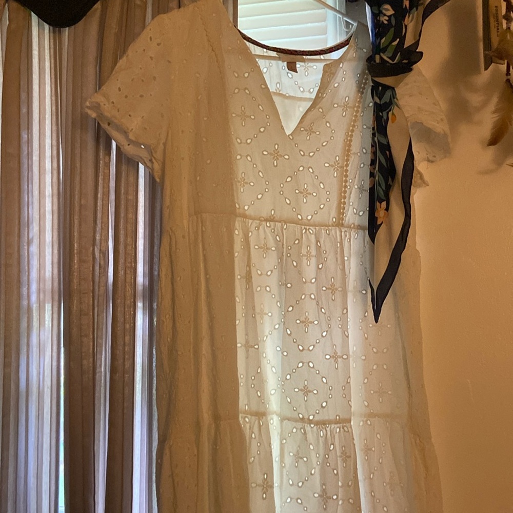 Knee length white dress